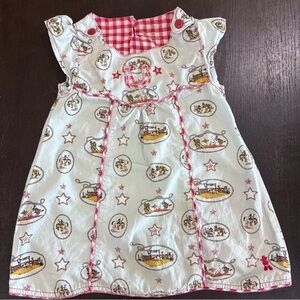 Wrangler Western Rodeo Country And Red Gingham Print Dress Child’s Size 12 mths